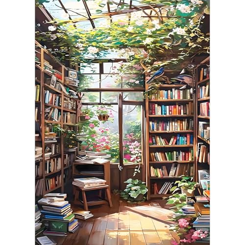 QQYRHN 5D Arbeitszimmer Diamond Painting Kit für Erwachsene Anfänger Bunte Blumen Diamant Kunst Kits Vollständiges DIY Garten Diamantstickerei-Set Perfekt zur Entspannung und Dekoration 30x40 cm von QQYRHN