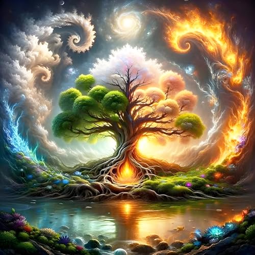 QQYRHN 5D Baum des Lebens Diamond Painting Kit für Erwachsene Anfänger Eis und Feuer Diamant Kunst Kits Vollständiges DIY Traumland Diamantstickerei-Set Perfekt zur Entspannung und Dekoration 30x30cm QQYRHN 5D Baum des Lebens Diamond Painting Kit für Erwachsene Anfänger Eis und Feuer Diamant Kunst Kits Vollständiges DIY Traumland Diamantstickerei-Set Perfekt zur Entspannung und Dekoration 30x30cm von QQYRHN