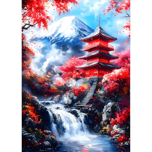 QQYRHN 5D Berg Fuji Diamond Painting Kit für Erwachsene Anfänger Pagode Diamant Kunst Kits Vollständiges DIY Fluss Wasserfall Diamantstickerei-Set Perfekt zur Entspannung und Dekoration 30x40 cm QQYRHN 5D Berg Fuji Diamond Painting Kit für Erwachsene Anfänger Pagode Diamant Kunst Kits Vollständiges DIY Fluss Wasserfall Diamantstickerei-Set Perfekt zur Entspannung und Dekoration 30x40 cm von QQYRHN