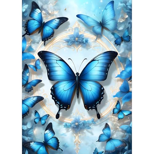 QQYRHN 5D Blauer Schmetterling Diamond Painting Kit für Erwachsene Anfänger Fantasie Diamant Kunst Kits Vollständiges DIY Traumland Diamantstickerei-Set Perfekt zur Entspannung und Dekoration 30x40 cm QQYRHN 5D Blauer Schmetterling Diamond Painting Kit für Erwachsene Anfänger Fantasie Diamant Kunst Kits Vollständiges DIY Traumland Diamantstickerei-Set Perfekt zur Entspannung und Dekoration 30x40 cm von QQYRHN