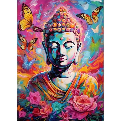 QQYRHN 5D Buddha Diamond Painting Kit für Erwachsene Anfänger Schmetterling Diamant Kunst Kits Vollständiges DIY Blumen Diamantstickerei-Set Perfekt zur Entspannung und Dekoration 30x40 cm QQYRHN 5D Buddha Diamond Painting Kit für Erwachsene Anfänger Schmetterling Diamant Kunst Kits Vollständiges DIY Blumen Diamantstickerei-Set Perfekt zur Entspannung und Dekoration 30x40 cm von QQYRHN