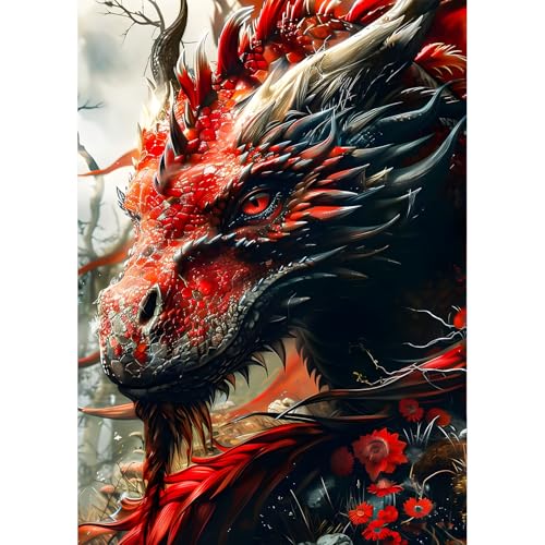QQYRHN 5D Chinesischer Drache Diamond Painting Kit für Erwachsene Anfänger Traumland Diamant Kunst Kits Vollständiges DIY Drache Diamantstickerei-Set Perfekt zur Entspannung und Dekoration 30x40 cm von QQYRHN