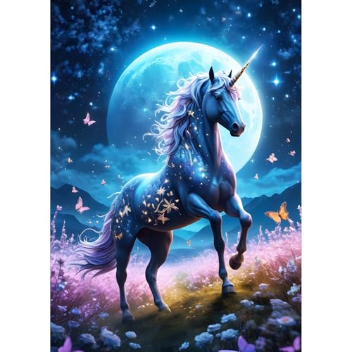 QQYRHN 5D Fantasie Einhorn Diamond Painting Kit für Erwachsene Anfänger Wilde Blumen Diamant Kunst Kits Vollständiges DIY Mondnacht Diamantstickerei-Set Perfekt zur Entspannung und Dekoration 30x40cm QQYRHN 5D Fantasie Einhorn Diamond Painting Kit für Erwachsene Anfänger Wilde Blumen Diamant Kunst Kits Vollständiges DIY Mondnacht Diamantstickerei-Set Perfekt zur Entspannung und Dekoration 30x40cm von QQYRHN