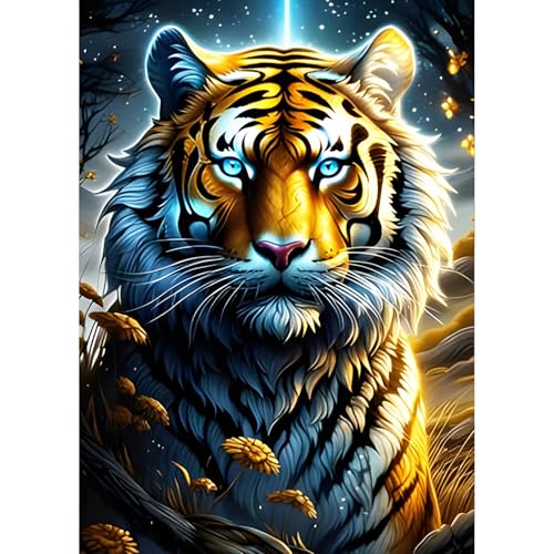 QQYRHN 5D Fantasie-Tiger Diamond Painting Kit für Erwachsene Anfänger Tiger Diamant Kunst Kits Vollständiges DIY Traumland Diamantstickerei-Set Perfekt zur Entspannung und Dekoration 30x40 cm von QQYRHN