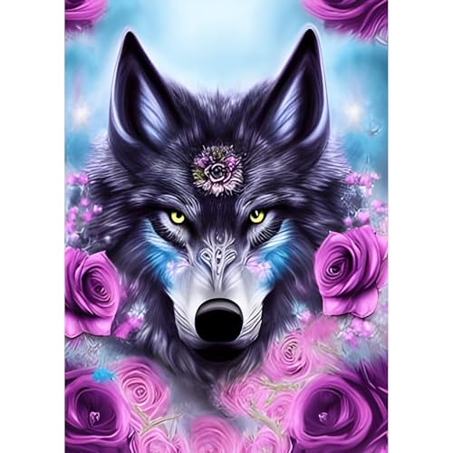 QQYRHN 5D Fantasie Wolf Diamond Painting Kit für Erwachsene Anfänger Rosenblüten Diamant Kunst Kits Vollständiges DIY Traumland Diamantstickerei-Set Perfekt zur Entspannung und Dekoration 30x40 cm QQYRHN 5D Fantasie Wolf Diamond Painting Kit für Erwachsene Anfänger Rosenblüten Diamant Kunst Kits Vollständiges DIY Traumland Diamantstickerei-Set Perfekt zur Entspannung und Dekoration 30x40 cm von QQYRHN