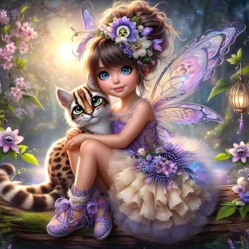 QQYRHN 5D Fee Schmetterling Diamond Painting Kit für Erwachsene Anfänger Kätzchen Diamant Kunst Kits Vollständiges DIY Blumen Diamantstickerei-Set Perfekt zur Entspannung und Dekoration 30x30 cm QQYRHN 5D Fee Schmetterling Diamond Painting Kit für Erwachsene Anfänger Kätzchen Diamant Kunst Kits Vollständiges DIY Blumen Diamantstickerei-Set Perfekt zur Entspannung und Dekoration 30x30 cm von QQYRHN