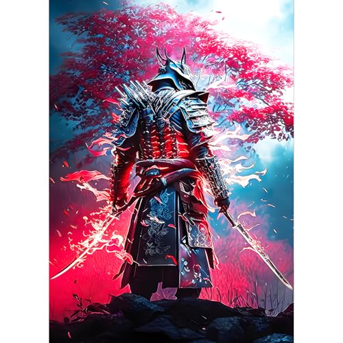 QQYRHN 5D Japanisch Samurai Diamond Painting Kit für Erwachsene Anfänger Ninja Diamant Kunst Kits Vollständiges DIY Fantasie Diamantstickerei-Set Perfekt zur Entspannung und Dekoration 30x40 cm von QQYRHN