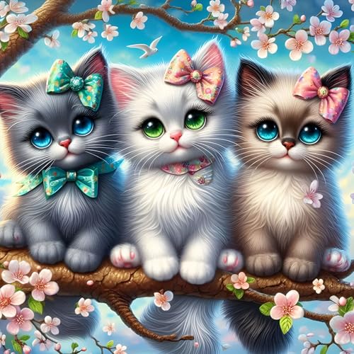 QQYRHN 5D Kätzchen Diamond Painting Kit für Erwachsene Anfänger Rosa Blumen Diamant Kunst Kits Vollständiges DIY Cartoon Katze Diamantstickerei-Set Perfekt zur Entspannung und Dekor 30x30 cm QQYRHN 5D Kätzchen Diamond Painting Kit für Erwachsene Anfänger Rosa Blumen Diamant Kunst Kits Vollständiges DIY Cartoon Katze Diamantstickerei-Set Perfekt zur Entspannung und Dekor 30x30 cm von QQYRHN