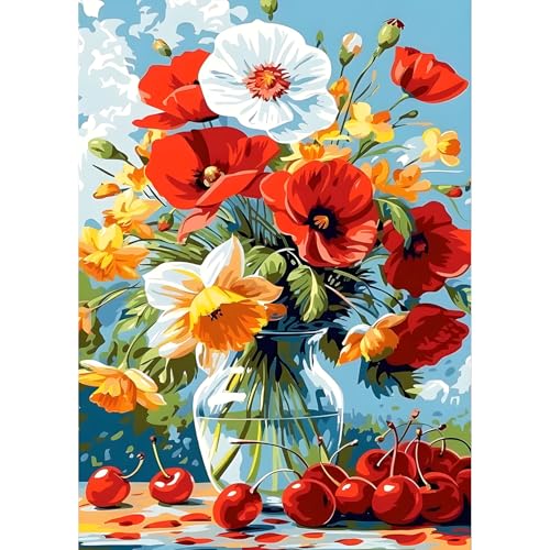 QQYRHN 5D Mohn Diamond Painting Kit für Erwachsene Anfänger Bunte Blumen Diamant Kunst Kits Vollständiges DIY Blumen Diamantstickerei-Set Perfekt zur Entspannung und Dekoration 30x40 cm QQYRHN 5D Mohn Diamond Painting Kit für Erwachsene Anfänger Bunte Blumen Diamant Kunst Kits Vollständiges DIY Blumen Diamantstickerei-Set Perfekt zur Entspannung und Dekoration 30x40 cm von QQYRHN