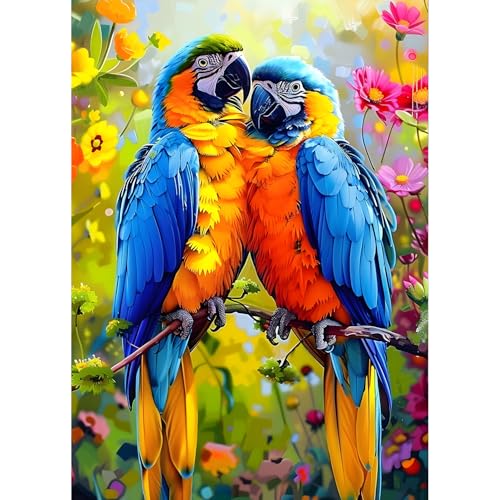 QQYRHN 5D Papageien Diamond Painting Kit für Erwachsene Anfänger Wilde Blumen Diamant Kunst Kits Vollständiges DIY Liebespaar Diamantstickerei-Set Perfekt zur Entspannung und Dekor 30x40 cm QQYRHN 5D Papageien Diamond Painting Kit für Erwachsene Anfänger Wilde Blumen Diamant Kunst Kits Vollständiges DIY Liebespaar Diamantstickerei-Set Perfekt zur Entspannung und Dekor 30x40 cm von QQYRHN