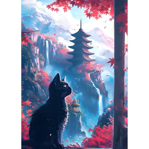 QQYRHN 5D Schwarze Katze Diamond Painting Kit für Erwachsene Anfänger Pagoden Diamant Kunst Kits Vollständiges DIY Berge Landschaft Diamantstickerei-Set Perfekt zur Entspannung und Dekor 30x40 cm QQYRHN 5D Schwarze Katze Diamond Painting Kit für Erwachsene Anfänger Pagoden Diamant Kunst Kits Vollständiges DIY Berge Landschaft Diamantstickerei-Set Perfekt zur Entspannung und Dekor 30x40 cm von QQYRHN