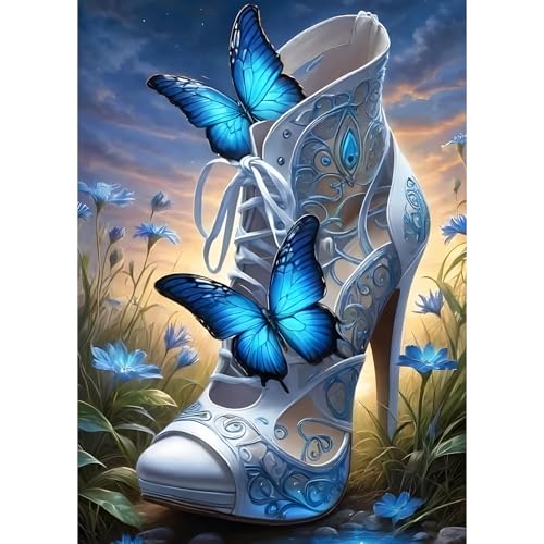 QQYRHN 5D Stöckelschuhe Diamond Painting Kit für Erwachsene Anfänger Schmetterling Diamant Kunst Kits Vollständiges DIY Fantasie Diamantstickerei-Set Perfekt zur Entspannung und Dekoration 30x40 cm QQYRHN 5D Stöckelschuhe Diamond Painting Kit für Erwachsene Anfänger Schmetterling Diamant Kunst Kits Vollständiges DIY Fantasie Diamantstickerei-Set Perfekt zur Entspannung und Dekoration 30x40 cm von QQYRHN