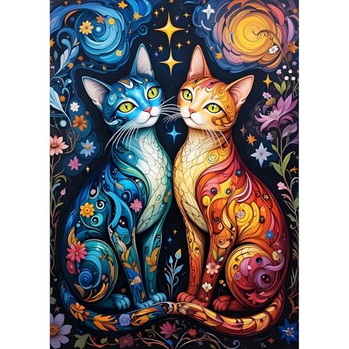 QQYRHN 5D Vintage-Katze Diamond Painting Kit für Erwachsene Anfänger Sternenhimmel Diamant Kunst Kits Vollständiges DIY Kätzchen Diamantstickerei-Set Perfekt zur Entspannung und Dekoration 30x40 cm QQYRHN 5D Vintage-Katze Diamond Painting Kit für Erwachsene Anfänger Sternenhimmel Diamant Kunst Kits Vollständiges DIY Kätzchen Diamantstickerei-Set Perfekt zur Entspannung und Dekoration 30x40 cm von QQYRHN