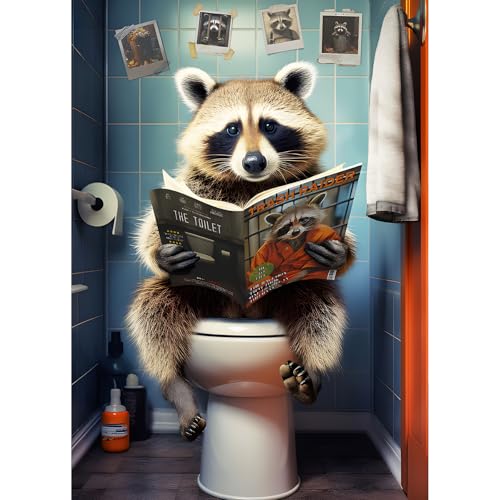 QQYRHN 5D Waschbär Liest Zeitung Diamond Painting Kit für Erwachsene Anfänger Toilette Diamant Kunst Kits Vollständiges DIY Diamantstickerei-Set Perfekt zur Entspannung und Dekoration 30x40 cm QQYRHN 5D Waschbär Liest Zeitung Diamond Painting Kit für Erwachsene Anfänger Toilette Diamant Kunst Kits Vollständiges DIY Diamantstickerei-Set Perfekt zur Entspannung und Dekoration 30x40 cm von QQYRHN