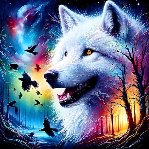 QQYRHN 5D Weißer Wolf Diamond Painting Kit für Erwachsene Anfänger Nächtlicher Himmel Diamant Kunst Kits Vollständiges DIY Diamantstickerei-Set Perfekt zur Entspannung und Dekoration 30x30 cm QQYRHN 5D Weißer Wolf Diamond Painting Kit für Erwachsene Anfänger Nächtlicher Himmel Diamant Kunst Kits Vollständiges DIY Diamantstickerei-Set Perfekt zur Entspannung und Dekoration 30x30 cm von QQYRHN