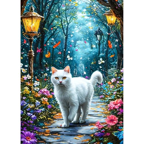 QQYRHN 5D Weißes Kätzchen Diamond Painting Kit für Erwachsene Anfänger Pfad Blumen Diamant Kunst Kits Vollständiges DIY Katze Diamantstickerei-Set Perfekt zur Entspannung und Dekoration 30x40 cm QQYRHN 5D Weißes Kätzchen Diamond Painting Kit für Erwachsene Anfänger Pfad Blumen Diamant Kunst Kits Vollständiges DIY Katze Diamantstickerei-Set Perfekt zur Entspannung und Dekoration 30x40 cm von QQYRHN