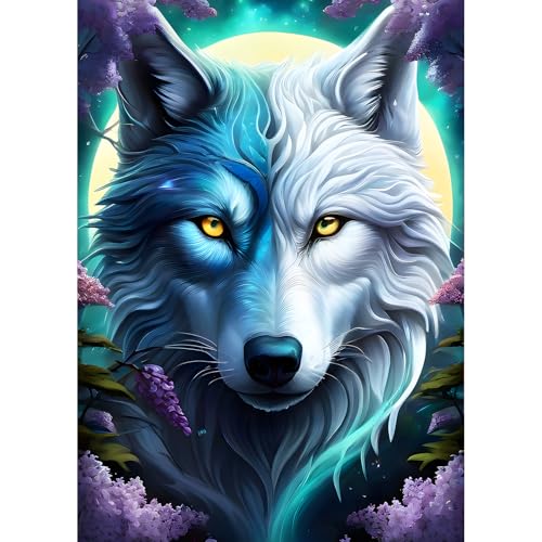 QQYRHN 5D Wolf Mond Diamond Painting Kit für Erwachsene Anfänger Fantasie Diamant Kunst Kits Vollständiges DIY Traumland Diamantstickerei-Set Perfekt zur Entspannung und Dekoration 30x40 cm QQYRHN 5D Wolf Mond Diamond Painting Kit für Erwachsene Anfänger Fantasie Diamant Kunst Kits Vollständiges DIY Traumland Diamantstickerei-Set Perfekt zur Entspannung und Dekoration 30x40 cm von QQYRHN