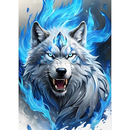 QQYRHN 5D Wütende Wölfe Diamond Painting Kit für Erwachsene Anfänger Traumland Diamant Kunst Kits Vollständiges DIY Fantasie Wölfe Diamantstickerei-Set Perfekt zur Entspannung und Dekoration 30x40 cm QQYRHN 5D Wütende Wölfe Diamond Painting Kit für Erwachsene Anfänger Traumland Diamant Kunst Kits Vollständiges DIY Fantasie Wölfe Diamantstickerei-Set Perfekt zur Entspannung und Dekoration 30x40 cm von QQYRHN
