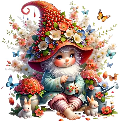 QQYRHN 5D Zeichentrickfilm Elf Diamond Painting Kit für Erwachsene Anfänger Blumen Diamant Kunst Kits Vollständiges DIY Zwerg Diamantstickerei-Set Perfekt zur Entspannung und Dekoration 30x30 cm von QQYRHN