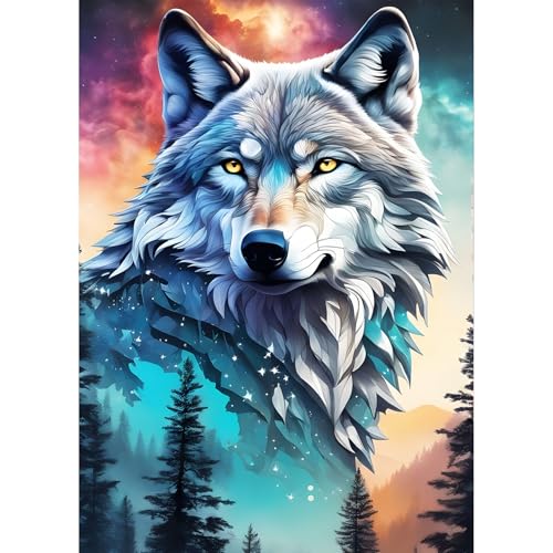 QQYRHN 5D Fantasie Wolf Diamond Painting Kit für Erwachsene Anfänger Wald Diamant Kunst Kits Vollständiges DIY Traumland Diamantstickerei-Set Perfekt zur Entspannung und Dekoration 30x40 cm QQYRHN 5D Fantasie Wolf Diamond Painting Kit für Erwachsene Anfänger Wald Diamant Kunst Kits Vollständiges DIY Traumland Diamantstickerei-Set Perfekt zur Entspannung und Dekoration 30x40 cm von QQYRHN
