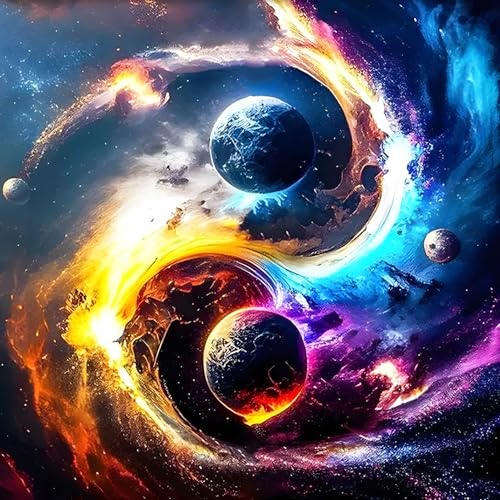 QQYRHN 5D Sonne und Mond Diamond Painting Kit für Erwachsene Anfänger Tai Chi Diamant Kunst Kits Vollständiges DIY Yin und Yang Diamantstickerei-Set Perfekt zur Entspannung und Dekoration 30x30 cm von QQYRHN