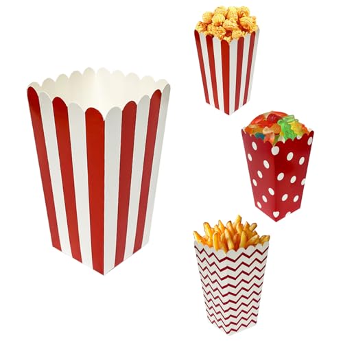 QQdou Popcorn Tüten 24 Stück, Popcorn Tüten Klein, Rot-Weiß Gestreifte Kleine Popcorntüte, Party Papiertüte Snacks Candy Behälter Popcorntüten, für Filmabend, Geburtstagsfeier, Weihnachten(A) QQdou Popcorn Tüten 24 Stück, Popcorn Tüten Klein, Rot-Weiß Gestreifte Kleine Popcorntüte, Party Papiertüte Snacks Candy Behälter Popcorntüten, für Filmabend, Geburtstagsfeier, Weihnachten(A) von QQdou