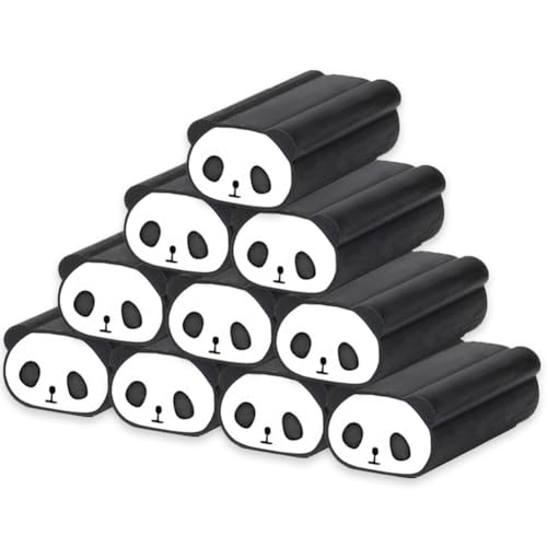 QRKPVHD Duftgummi, Panda Pantastic, 10er Set mit Kawaii Panda Radiergummis, Panda Pantastic, 5 x 2.6 x 1.7 cm, Duft Erdbeere, Gummi für weiches Radieren, sauber und präzise von QRKPVHD