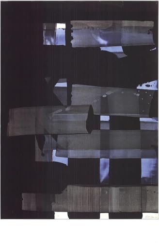 QSDTGHUIKP Pierre Soulages Leinwand Malerei Pierre Soulages《Gouache》Poster Ausstellung Wandkunst Abstrakte Drucke für Wohnkultur Bild 60x80cmx1 rahmenlos von QSDTGHUIKP