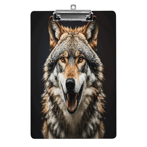 Acryl-Klemmbrett, 32,5 x 21,6 cm, transparent, hält 100 Blatt, lustig, hungrig wie ein Wolf, Druck, flaches Profil, Clip für Büro, Restaurant Acryl-Klemmbrett, 32,5 x 21,6 cm, transparent, hält 100 Blatt, lustig, hungrig wie ein Wolf, Druck, flaches Profil, Clip für Büro, Restaurant von QSKDLAC