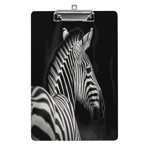 Acryl-Klemmbrett, 32,5 x 21,6 cm, transparent, hält 100 Blatt, lustig, schwarz-weiß, Zebradruck, flaches Profil, Clip für Büro, Restaurant Acryl-Klemmbrett, 32,5 x 21,6 cm, transparent, hält 100 Blatt, lustig, schwarz-weiß, Zebradruck, flaches Profil, Clip für Büro, Restaurant von QSKDLAC