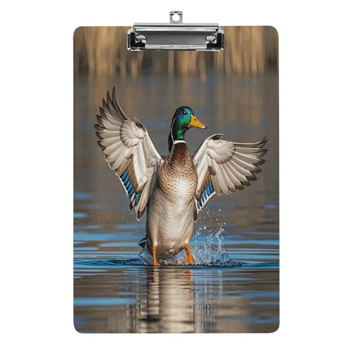 Acryl-Klemmbrett, 32,5 x 21,6 cm, transparent, hält 100 Blatt, lustige Jagd, fliegende Wildenten, Druck, flaches Profil, Clip für Büro, Restaurant Acryl-Klemmbrett, 32,5 x 21,6 cm, transparent, hält 100 Blatt, lustige Jagd, fliegende Wildenten, Druck, flaches Profil, Clip für Büro, Restaurant von QSKDLAC