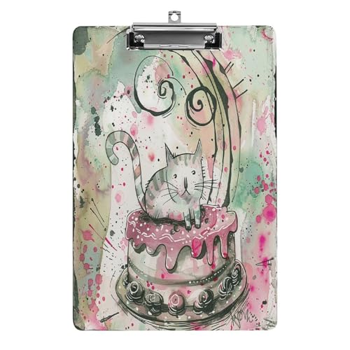 Acryl-Klemmbrett, 32,5 x 21,6 cm, transparent, hält 100 Blatt, lustige Kuchendekoration, Druck, flaches Profil, Clip für Büro, Restaurant Acryl-Klemmbrett, 32,5 x 21,6 cm, transparent, hält 100 Blatt, lustige Kuchendekoration, Druck, flaches Profil, Clip für Büro, Restaurant von QSKDLAC