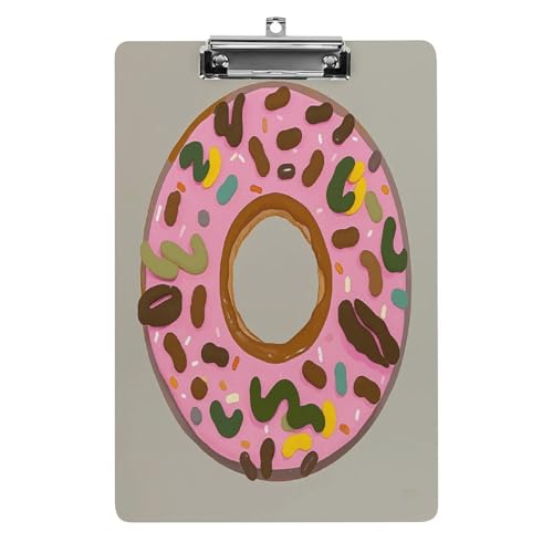 Acryl-Klemmbrett, 32,5 x 21,6 cm, transparent, hält 100 Blatt, lustiger Donut-Druck, flaches Profil, Clip für Büro, Restaurant Acryl-Klemmbrett, 32,5 x 21,6 cm, transparent, hält 100 Blatt, lustiger Donut-Druck, flaches Profil, Clip für Büro, Restaurant von QSKDLAC