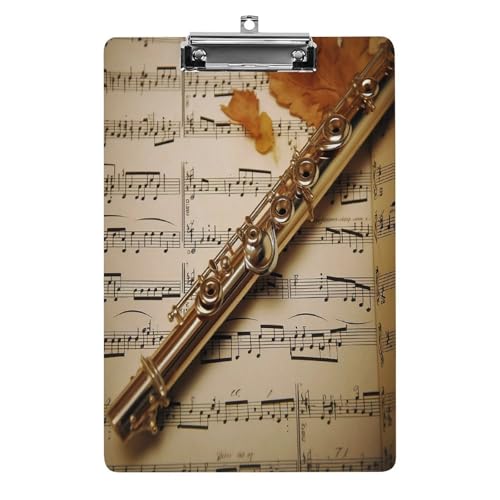 Acryl-Klemmbrett, 32,5 x 21,6 cm, transparent, hält 100 Blatt, lustiger Flöten-Musikdruck, flaches Profil, Clip für Büro, Restaurant Acryl-Klemmbrett, 32,5 x 21,6 cm, transparent, hält 100 Blatt, lustiger Flöten-Musikdruck, flaches Profil, Clip für Büro, Restaurant von QSKDLAC
