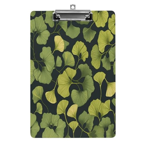 Acryl-Klemmbrett, 32,5 x 21,6 cm, transparent, hält 100 Blatt, lustiger Ginkgo-Biloba-Druck, flaches Profil-Clip für Büro, Restaurant Acryl-Klemmbrett, 32,5 x 21,6 cm, transparent, hält 100 Blatt, lustiger Ginkgo-Biloba-Druck, flaches Profil-Clip für Büro, Restaurant von QSKDLAC