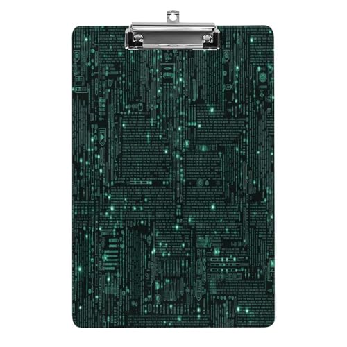 Acryl-Klemmbrett, 32,5 x 21,6 cm, transparent, hält 100 Blatt, lustiger Hacker-Druck, flaches Profil, Clip für Büro, Restaurant Acryl-Klemmbrett, 32,5 x 21,6 cm, transparent, hält 100 Blatt, lustiger Hacker-Druck, flaches Profil, Clip für Büro, Restaurant von QSKDLAC