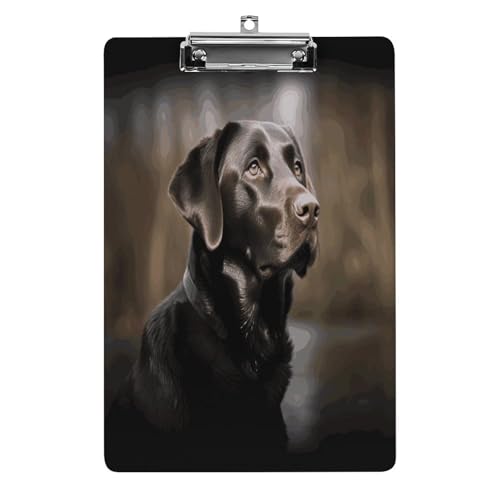 Acryl-Klemmbrett, 32,5 x 21,6 cm, transparent, hält 100 Blatt, lustiger Labrador-Retriever-Druck, flaches Profil-Clip für Büro, Restaurant Acryl-Klemmbrett, 32,5 x 21,6 cm, transparent, hält 100 Blatt, lustiger Labrador-Retriever-Druck, flaches Profil-Clip für Büro, Restaurant von QSKDLAC