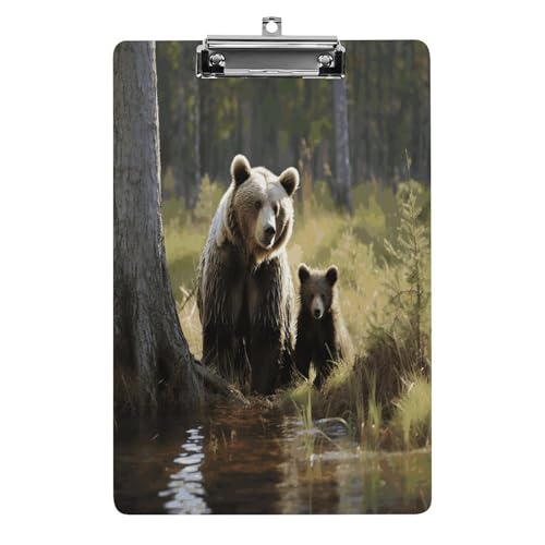 Acryl-Klemmbrett, 32,5 x 21,6 cm, transparent, hält 100 Blatt, lustiger Mutter-Zoon-Schutz, niedriger Profil-Clip für Büro, Restaurant Acryl-Klemmbrett, 32,5 x 21,6 cm, transparent, hält 100 Blatt, lustiger Mutter-Zoon-Schutz, niedriger Profil-Clip für Büro, Restaurant von QSKDLAC