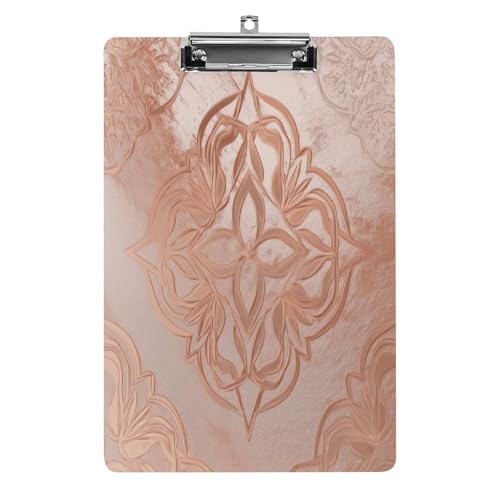Acryl-Klemmbrett, 32,5 x 21,6 cm, transparent, hält 100 Blatt, lustiger Roségold-Druck, flaches Profil, Clip für Büro, Restaurant von QSKDLAC
