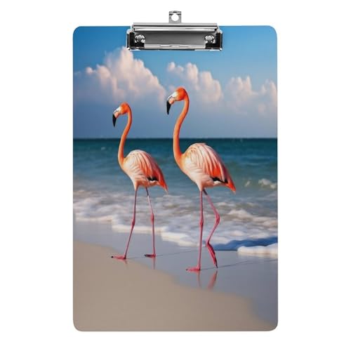Acryl-Klemmbrett, 32,5 x 21,6 cm, transparent, hält 100 Blatt, lustiger Vogel, rosa Druck, flaches Profil, Clip für Büro, Restaurant Acryl-Klemmbrett, 32,5 x 21,6 cm, transparent, hält 100 Blatt, lustiger Vogel, rosa Druck, flaches Profil, Clip für Büro, Restaurant von QSKDLAC