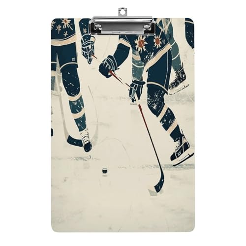Acryl-Klemmbrett, 32,5 x 21,6 cm, transparent, hält 100 Blatt, lustiger Wintersport-Muster, niedriger Profil-Clip für Büro, Restaurant Acryl-Klemmbrett, 32,5 x 21,6 cm, transparent, hält 100 Blatt, lustiger Wintersport-Muster, niedriger Profil-Clip für Büro, Restaurant von QSKDLAC