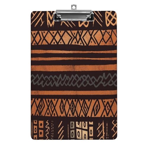 Acryl-Klemmbrett, 32,5 x 21,6 cm, transparent, hält 100 Blatt, lustiger afrikanischer Schlammstoff, Tribal-Druck, flaches Profil, Clip für Büro, Restaurant Acryl-Klemmbrett, 32,5 x 21,6 cm, transparent, hält 100 Blatt, lustiger afrikanischer Schlammstoff, Tribal-Druck, flaches Profil, Clip für Büro, Restaurant von QSKDLAC