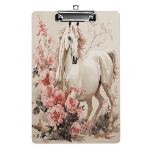 Acryl-Klemmbrett, 32,5 x 21,6 cm, transparent, hält 100 Blatt, lustiges Pferd, Bilddruck, flaches Profil, Clip für Büro, Restaurant Acryl-Klemmbrett, 32,5 x 21,6 cm, transparent, hält 100 Blatt, lustiges Pferd, Bilddruck, flaches Profil, Clip für Büro, Restaurant von QSKDLAC