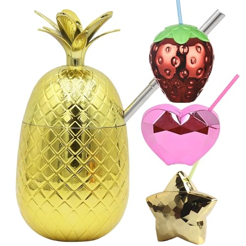 QSLKI 4Pcs Discokugel-Becher mit Deckel und Strohhalm, Weinglas, Bar, Cocktailbecher, glitzernd, Disco-Flash-Ball, Partyzubehör für Disco-Bar, Party, Wein, Trinken, Sirup, Tee-Flasch (4style) von QSLKI