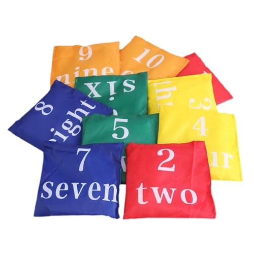 QSTDGVPW 10x Bohnensäcke Werfen Spiel, Partyspiel, Kinder Werfen Cornhole Bohnen Taschen Karnevalsspielzeug für Kinder Erwachsene von QSTDGVPW