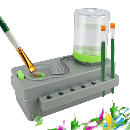 QSULNN Pinselreiniger Bürstenspüler, Pinsel Reiniger Wasserkreislaufspüler, Multifunktionaler Brush Rinser, Künstlerbedarf Bürstenspüler für Acryl, Aquarell und auf Wasserbasis, Graugrün QSULNN Pinselreiniger Bürstenspüler, Pinsel Reiniger Wasserkreislaufspüler, Multifunktionaler Brush Rinser, Künstlerbedarf Bürstenspüler für Acryl, Aquarell und auf Wasserbasis, Graugrün von QSULNN