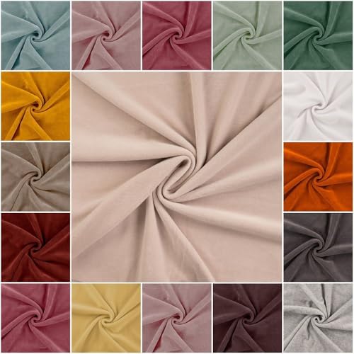 Nickistoff Nicky Velours | viele Farben | Uni | Ökotex | ab 50 cm (Beach Sand) von QT