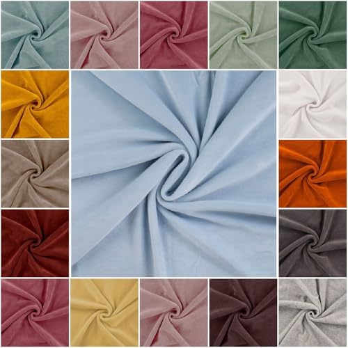Nickistoff Nicky Velours | viele Farben | uni | Ökotex | ab 50 cm (Soft blue) von QT