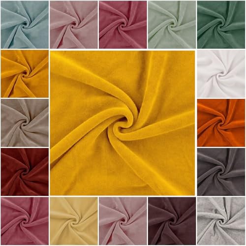 Nickistoff Nicky Velours | viele Farben | Uni | Ökotex | ab 50 cm (Yellow) von QT