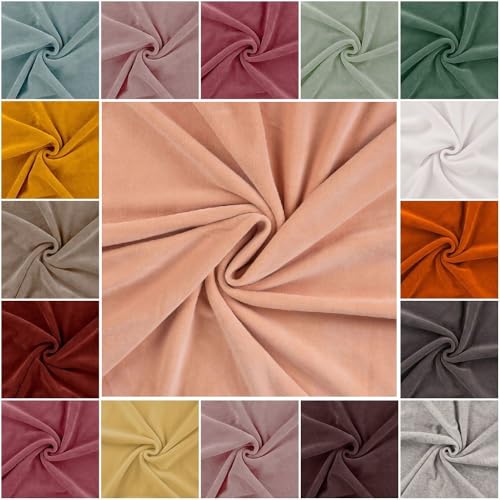 Nickistoff Nicky Velours | viele Farben | uni | Ökotex | ab 50 cm (dusty salmon) von QT